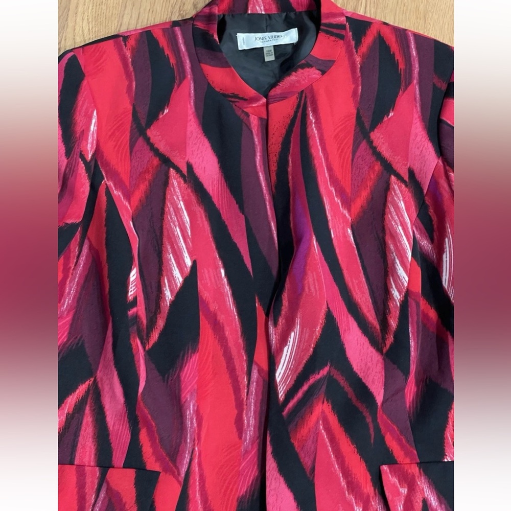 Jones studio separates‎ woman pink black colorful open no close jacket size 16W - Picture 7 of 12
